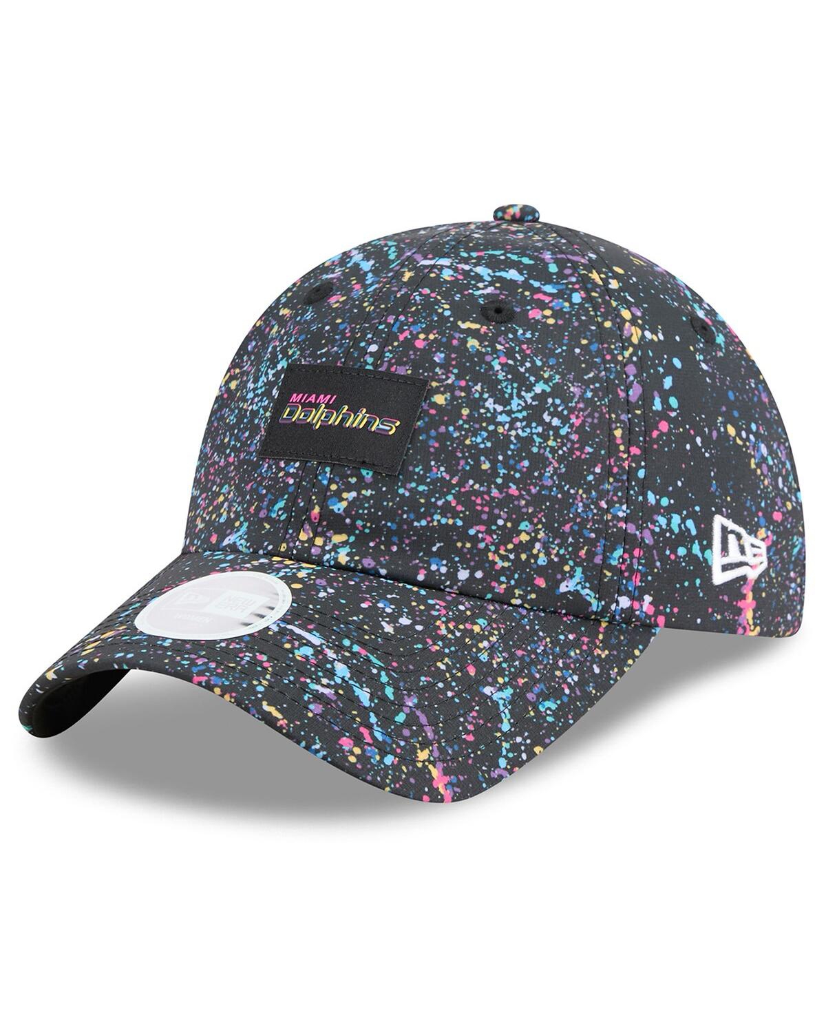 New Era Women's Black Miami Dolphins 2025 Nfl Crucial Catch Pony Tail Adjustable Hat In Black