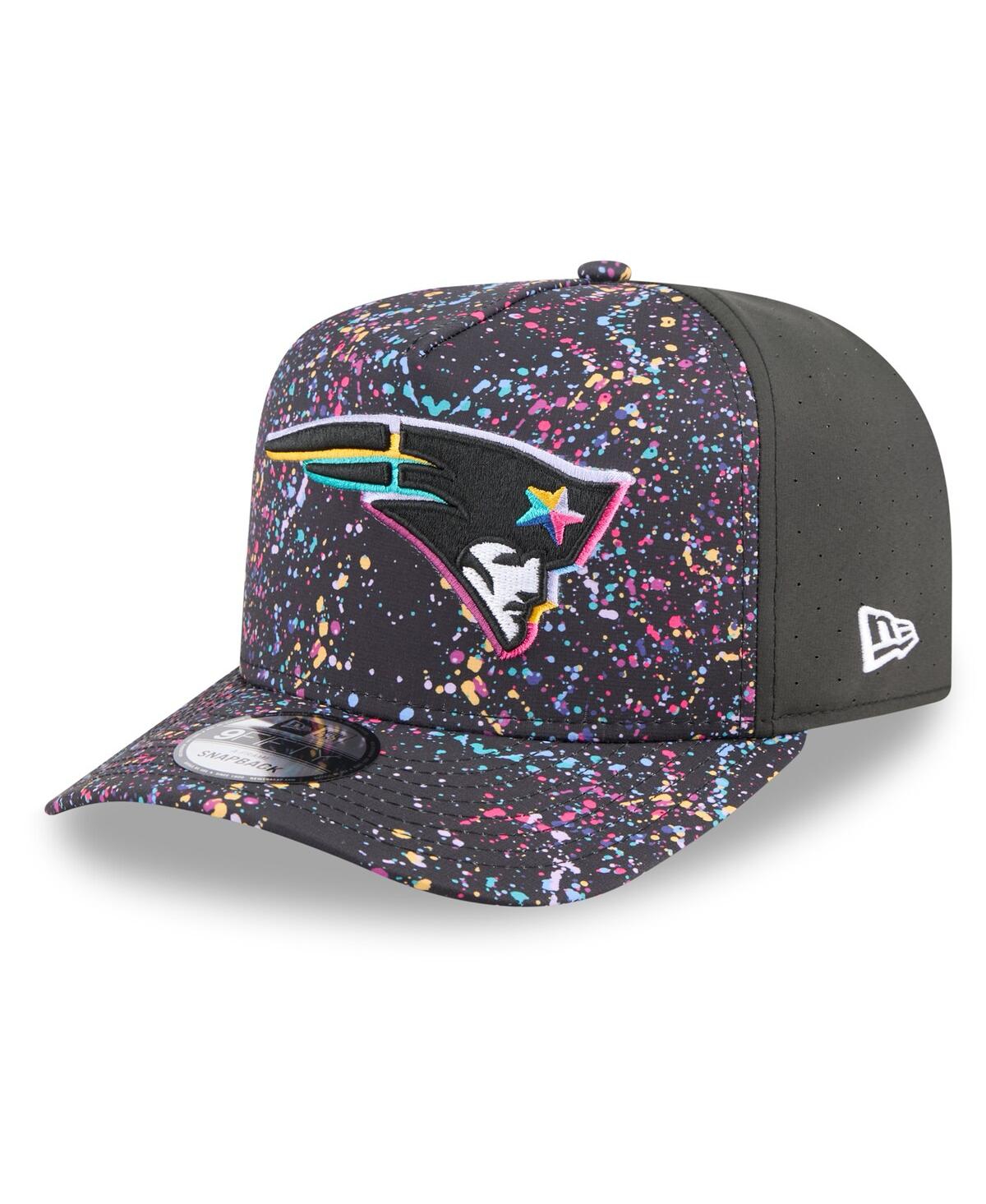 New Era Men's Black New England Patriots 2025 Nfl Crucial Catch A-frame 9fifty Snapback Hat In Black