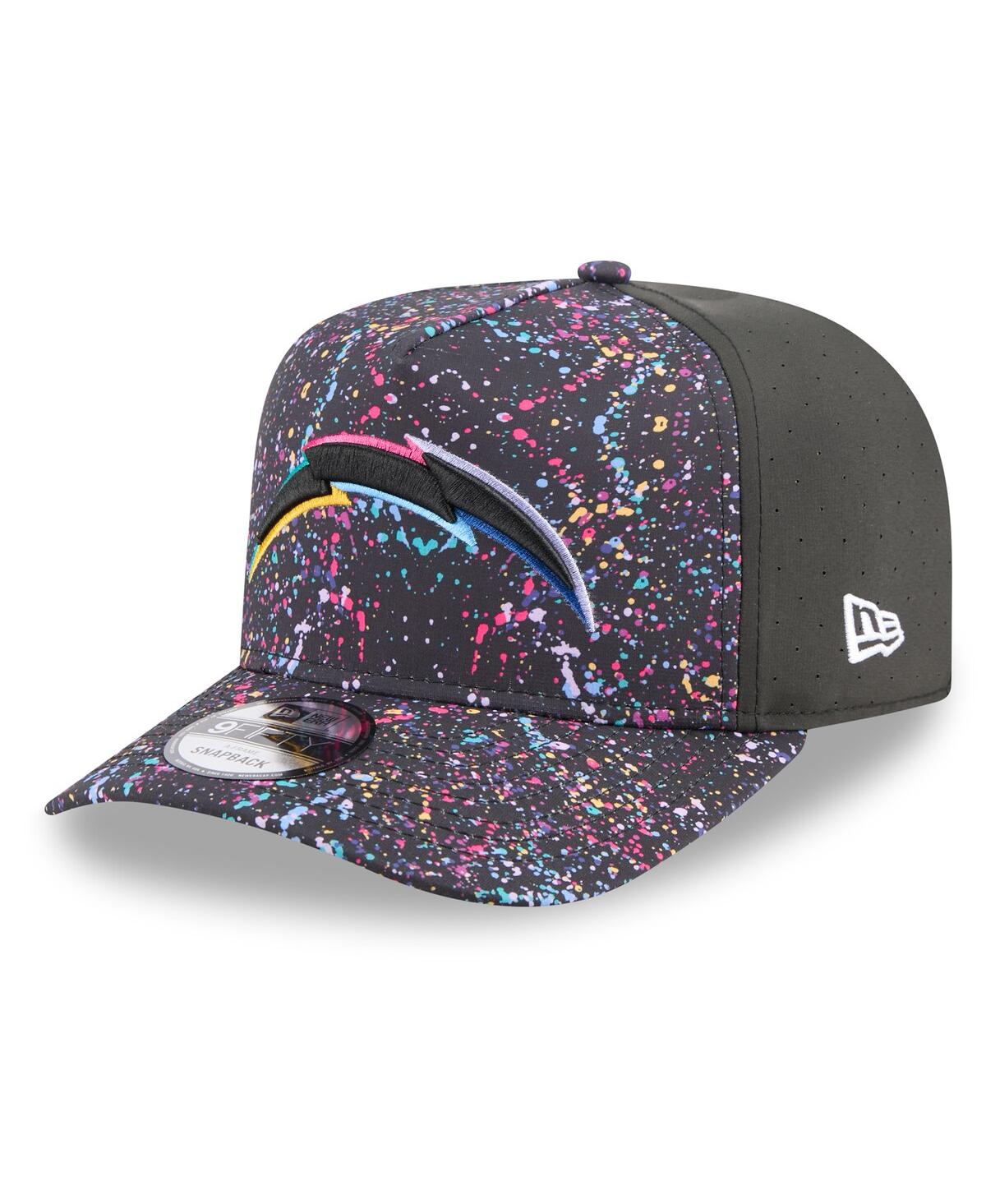 New Era Men's Black Los Angeles Chargers 2025 Nfl Crucial Catch A-frame 9fifty Snapback Hat In Black