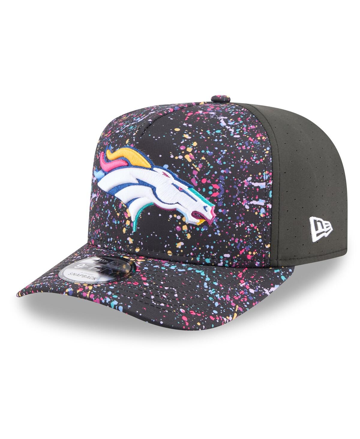 New Era Men's Black Denver Broncos 2025 Nfl Crucial Catch A-frame 9fifty Snapback Hat In Black