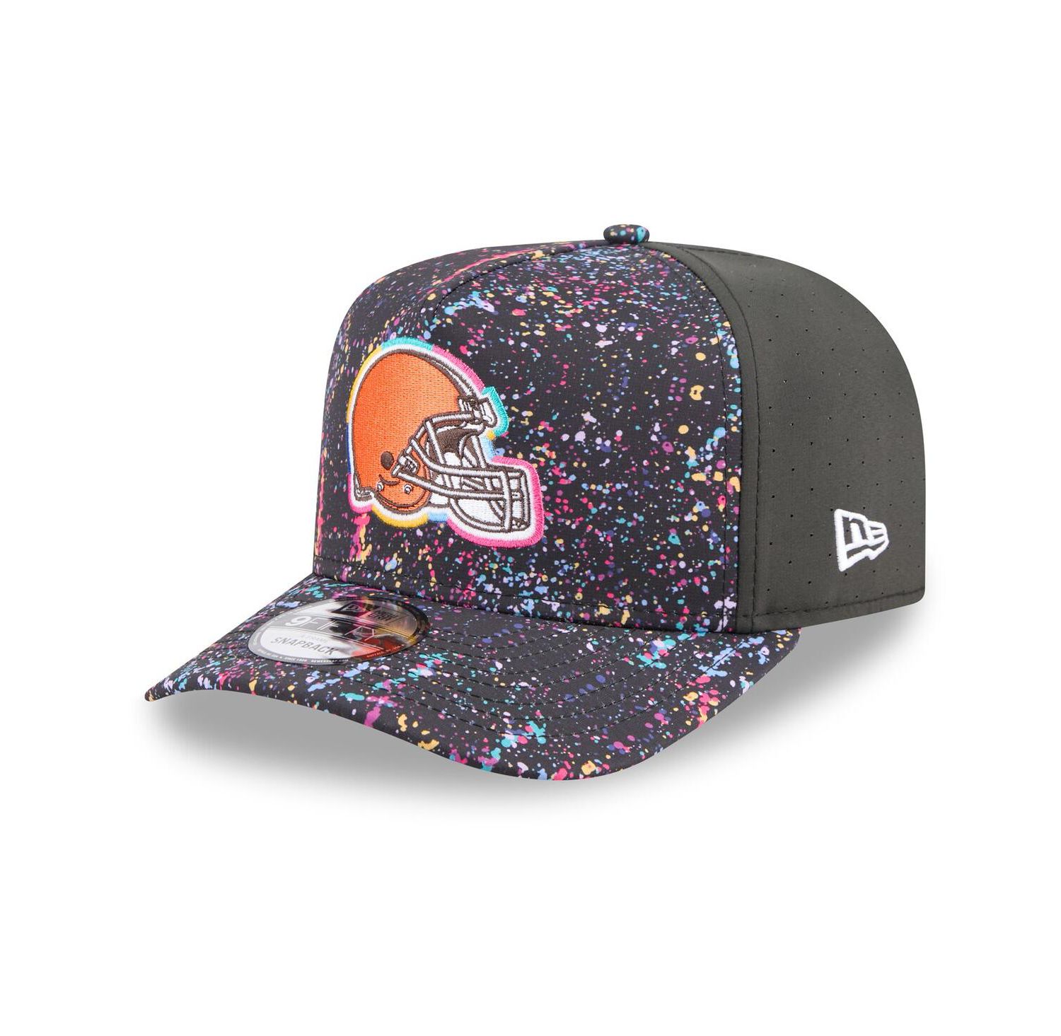 Men's Black Cleveland Browns 2025 NFL Crucial Catch A-Frame 9FIFTY Snapback Hat