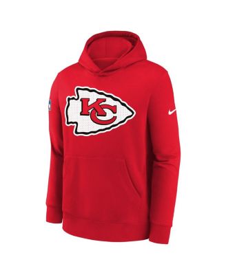 Big Boys and Girls Red Kansas City Chiefs Sideline Club Fleece Hoodie