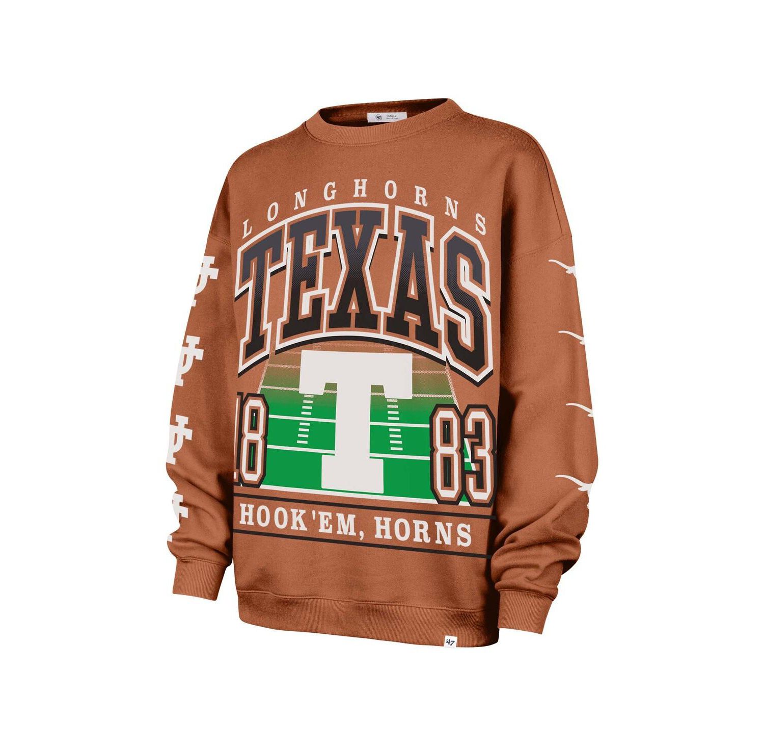 Women's Texas Orange Texas Longhorns Go Big Oversized Pullover Sweatshirt