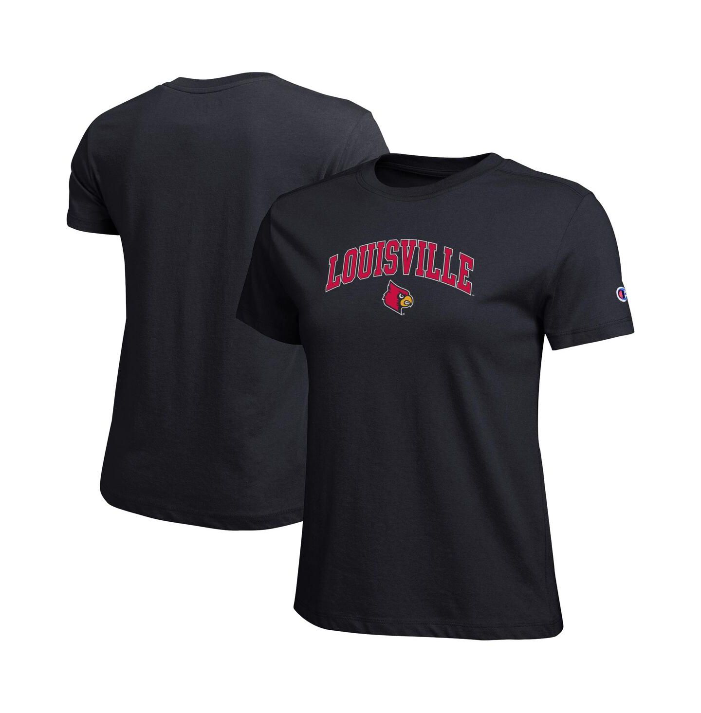 Женская футболка Champion Black Louisville Cardinals Arched Over Logo — фото 1