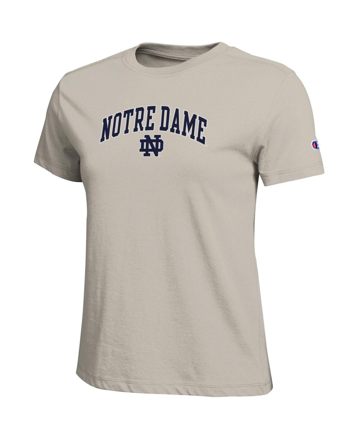Champion Women's Gold Notre Dame Fighting Irish Arched Over Logo T-shirt In Neutral
