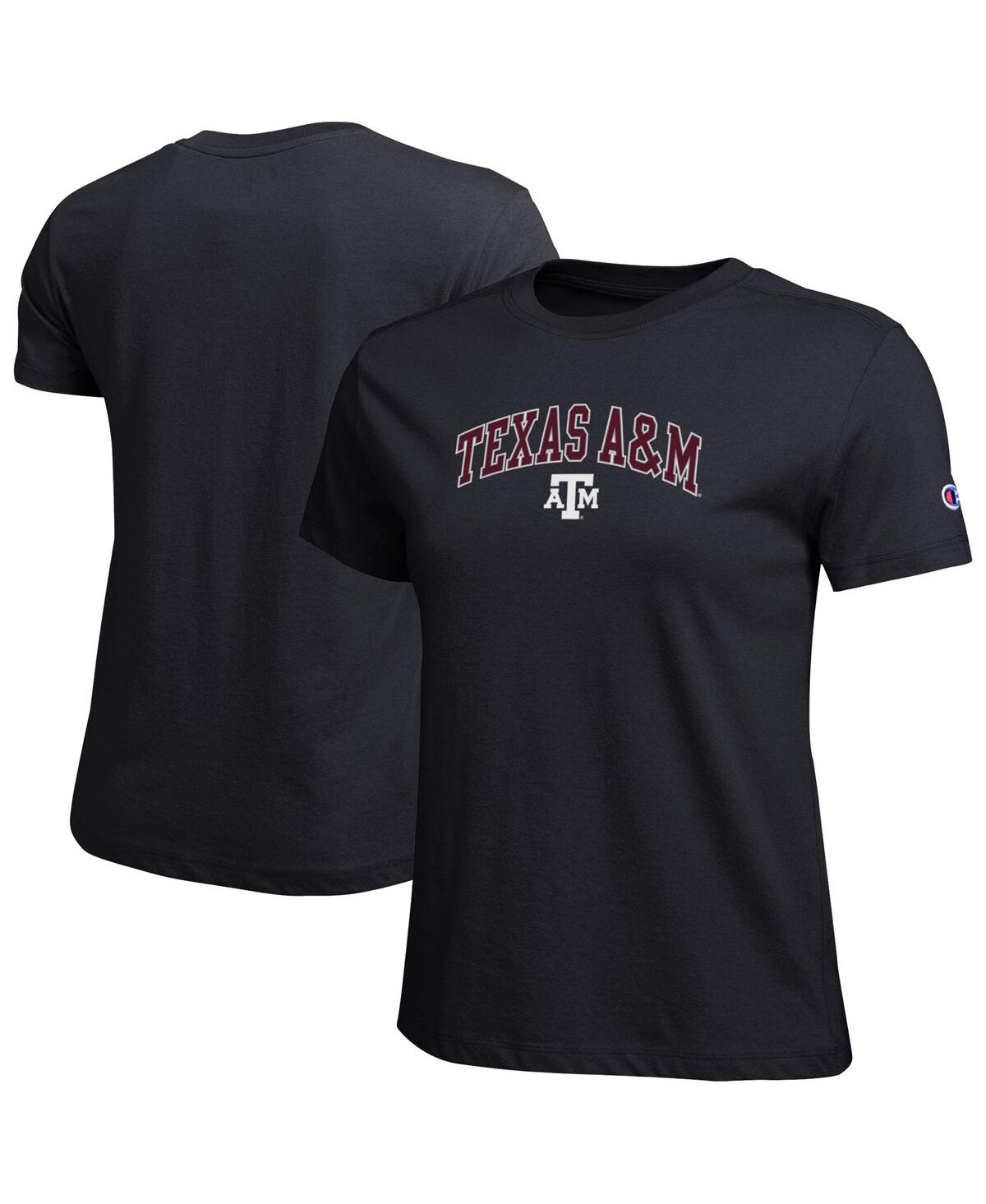 Champion Women's Black Texas A&m Aggies Arched Over Logo T-shirt In Black