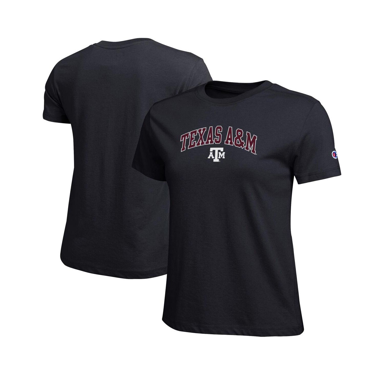 Women's Black Texas A&M Aggies Arched Over Logo T-Shirt