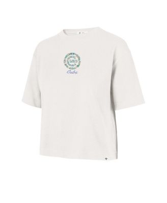 Women's Natural Chicago Cubs Full Bloom Cropped T-Shirt