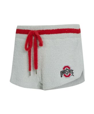 Women's 2-Piece Gray/Scarlet Ohio State Buckeyes Whitley Long Sleeve Hoodie Top and Shorts Set