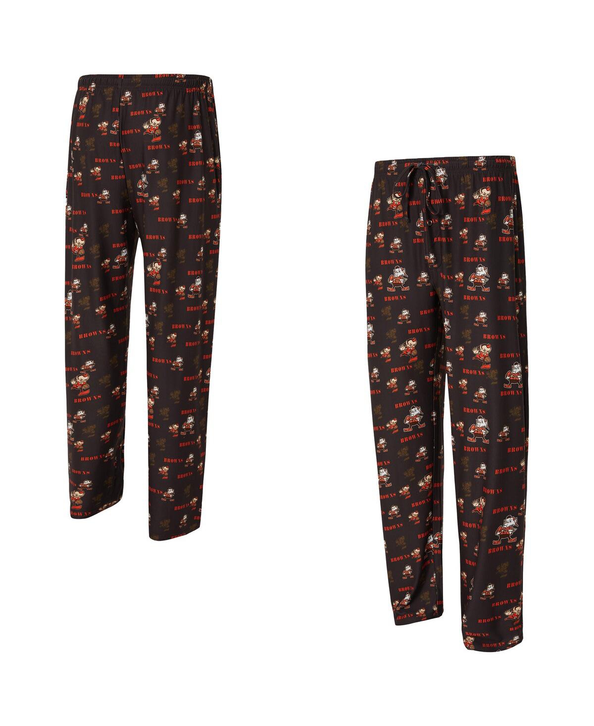 Concepts Sport Men's Brown Cleveland Browns Retro Mosaic Allover Print Knit Pants In Brown