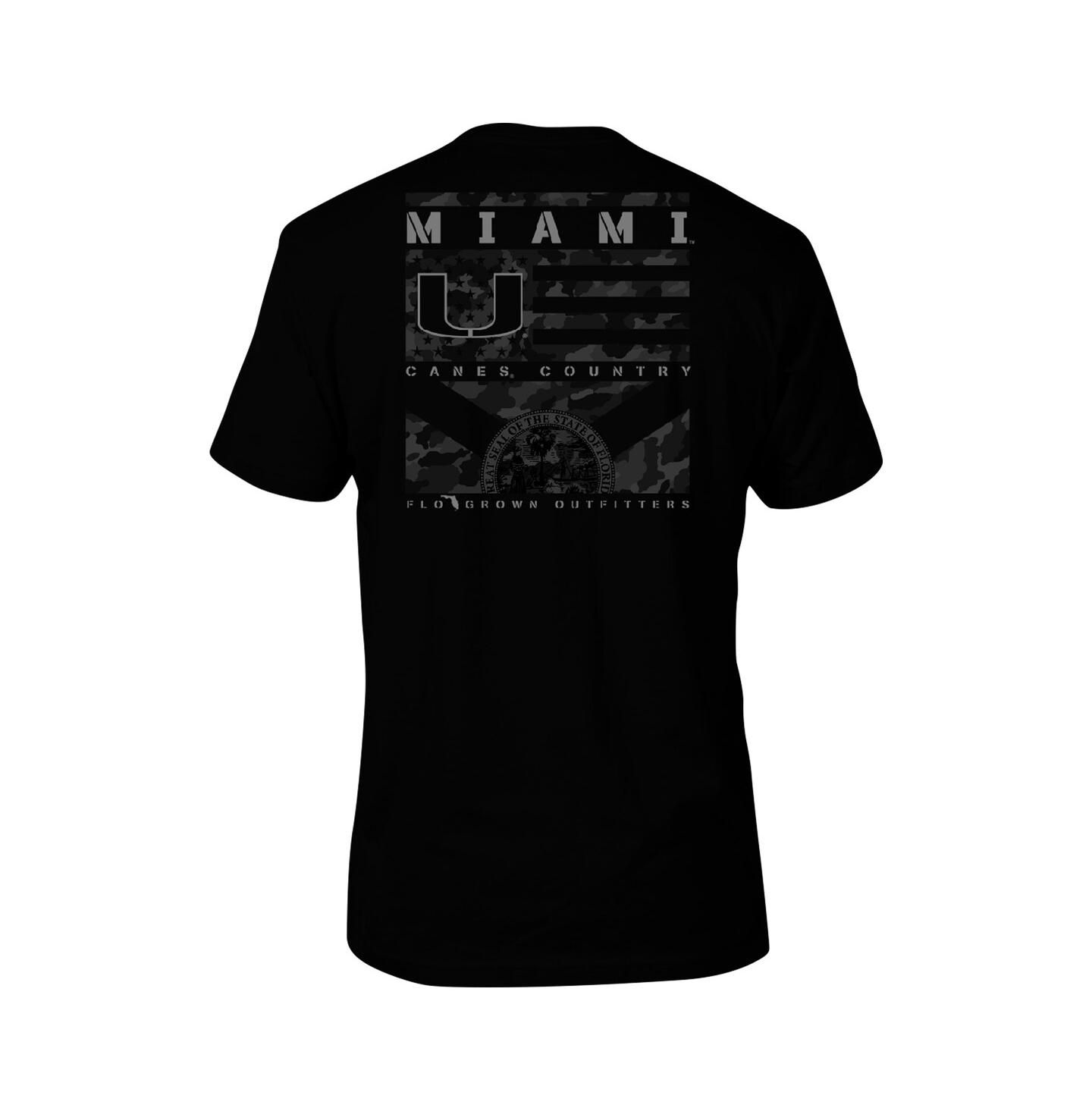 Мужская футболка FLoGrown Black Miami Hurricanes Camo Flag Panel — фото 3