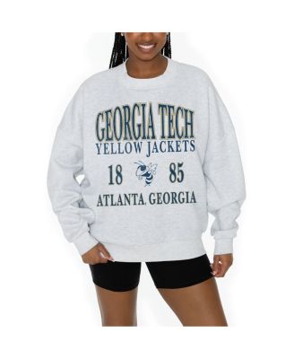 Women's Ash Georgia Tech Yellow Jackets Premium Fleece Pullover Sweatshirt