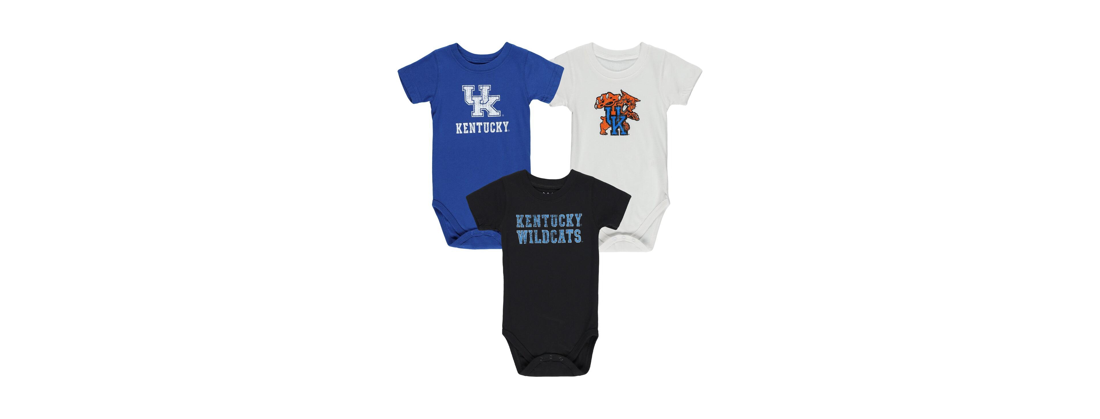 Wes & Willy Baby Boys and Girls Kentucky Wildcats 3-Pack Bodysuit Set