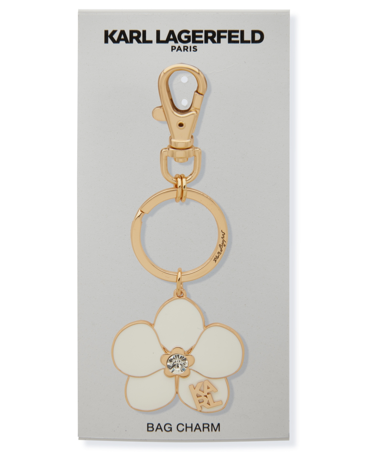 Karl Lagerfeld Orchid Charm Bag Keychain In Multi