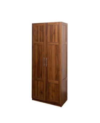2-Door Wardrobe/Kitchen Cabinet with 4 Storage Spaces