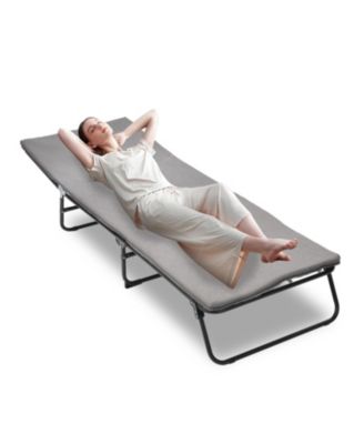 Folding Camping Cot - Adjustable Heavy Duty with Carry Bag