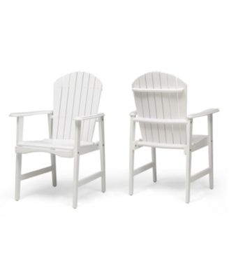 Acacia Wood Adirondack Dining Chairs (Set of 2), White