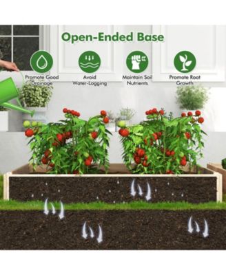 44'' x 45'' x 56'' 3-Tier Raised Garden Bed w/ Lattice Trellis Open-Ended Base