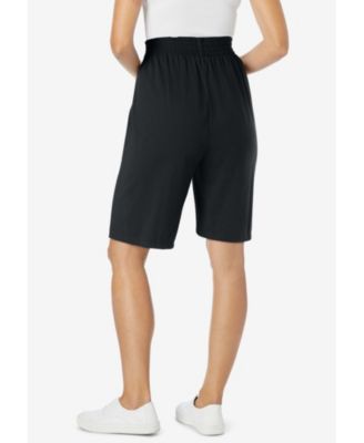 Plus Size Elastic-Waist Knit Short