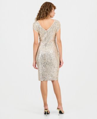 Women's Sequin Cutout Cap Sleeve Sheath Dress