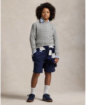 Big Boys Cable- Knit Crewneck Sweater