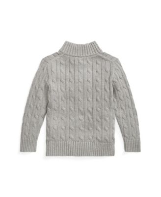 Boys 2-7 Cable-Knit Cotton Quarter-Zip Sweater