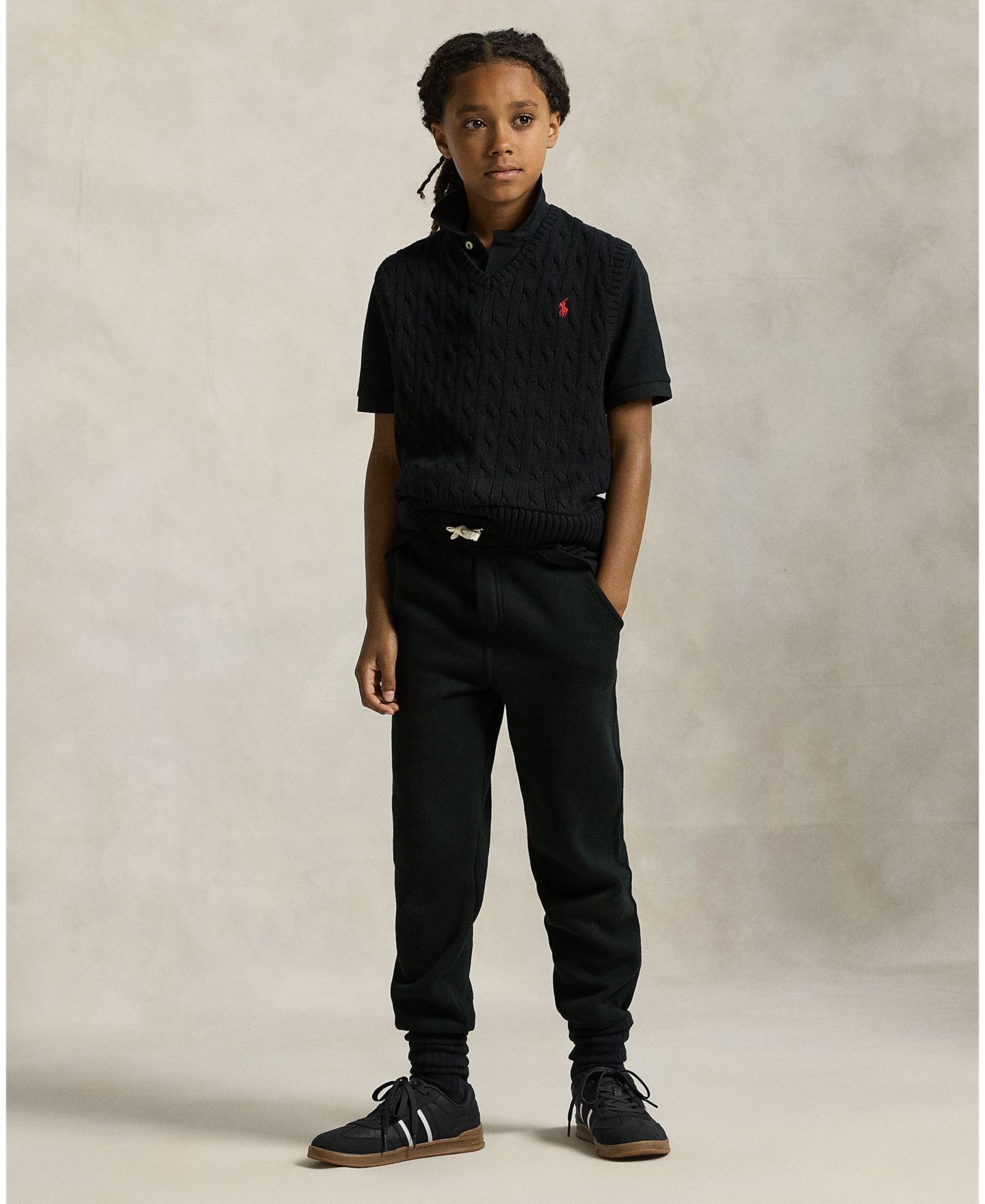 Жилет Polo Ralph Lauren Cable-Knit Sweater Vest для мальчиков, цвет: Чёрный — фото 4