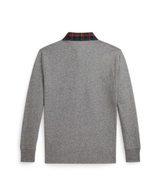 Boys' 8-20 Plaid-Collar Cotton Jersey Rugby Shirt