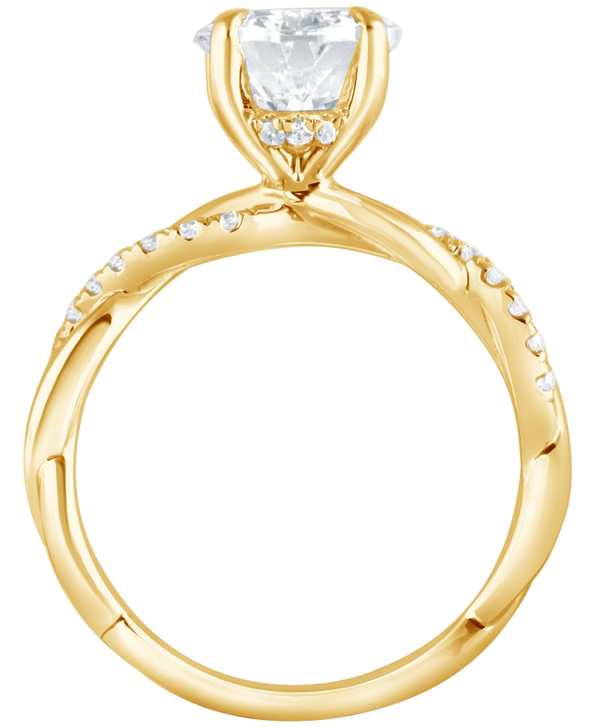 Badgley Mischka Bagley Mischka Certified Lab Grown Diamond Oval Twist Shank Engagement Ring (3-3/4 Ct. T.w.) In 14k  In Gold