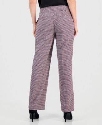 Women's Houndstooth Wide-Leg Pants, Regular & Petite