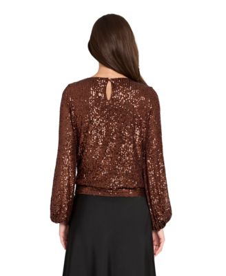 Women's Long Sleeve Sequin Top