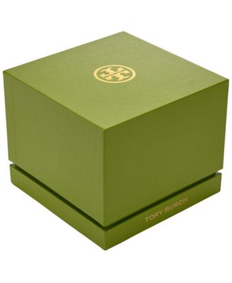 TORYBURCH 腕時計 美品 交換ベゼル付き 箱・タグ・ケアブックレットあり Tory Burch Women's Gigi Luggage Leather Strap Watch 28mm
