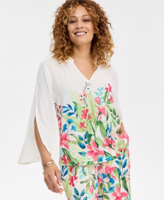 JM Collection - Women's Hannah Garden V-Neck Top