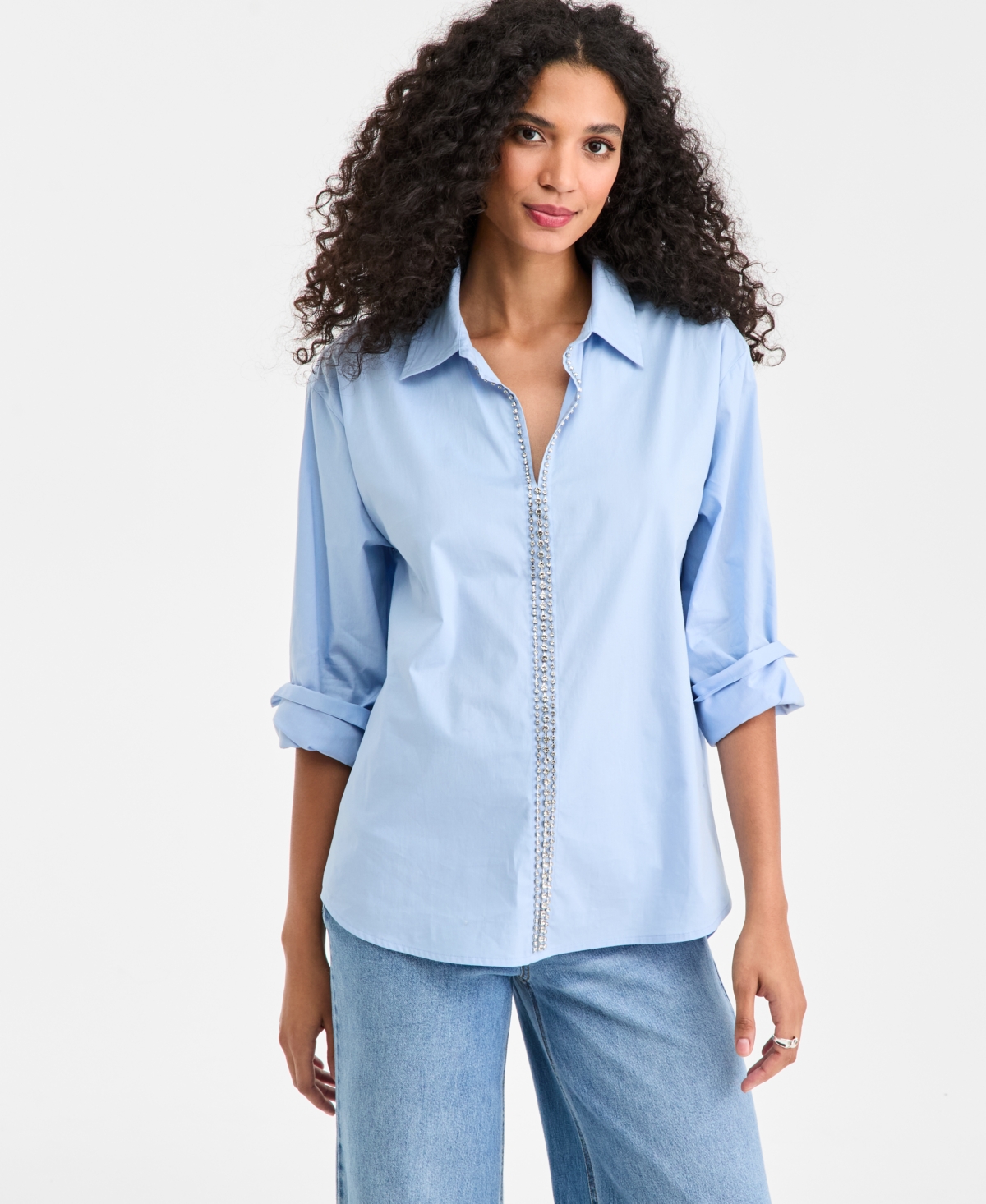 On 34th Women's Solid Embellished Popover Top, Macy's Exclusive