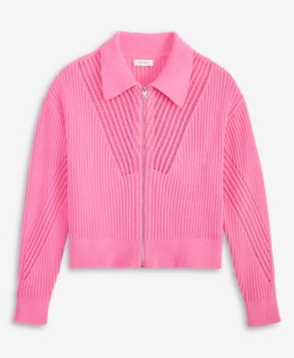 Women's Pointelle Zip Cardigan Sweater, Macy's Exclusive