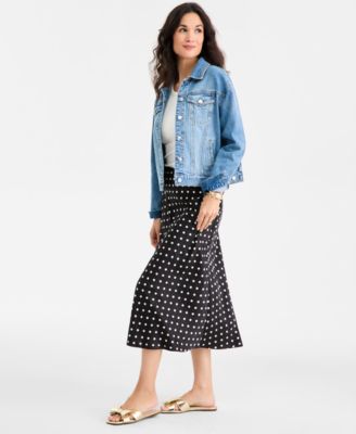 Women's Dot-Print Midi Skirt, Macy's Exclusive