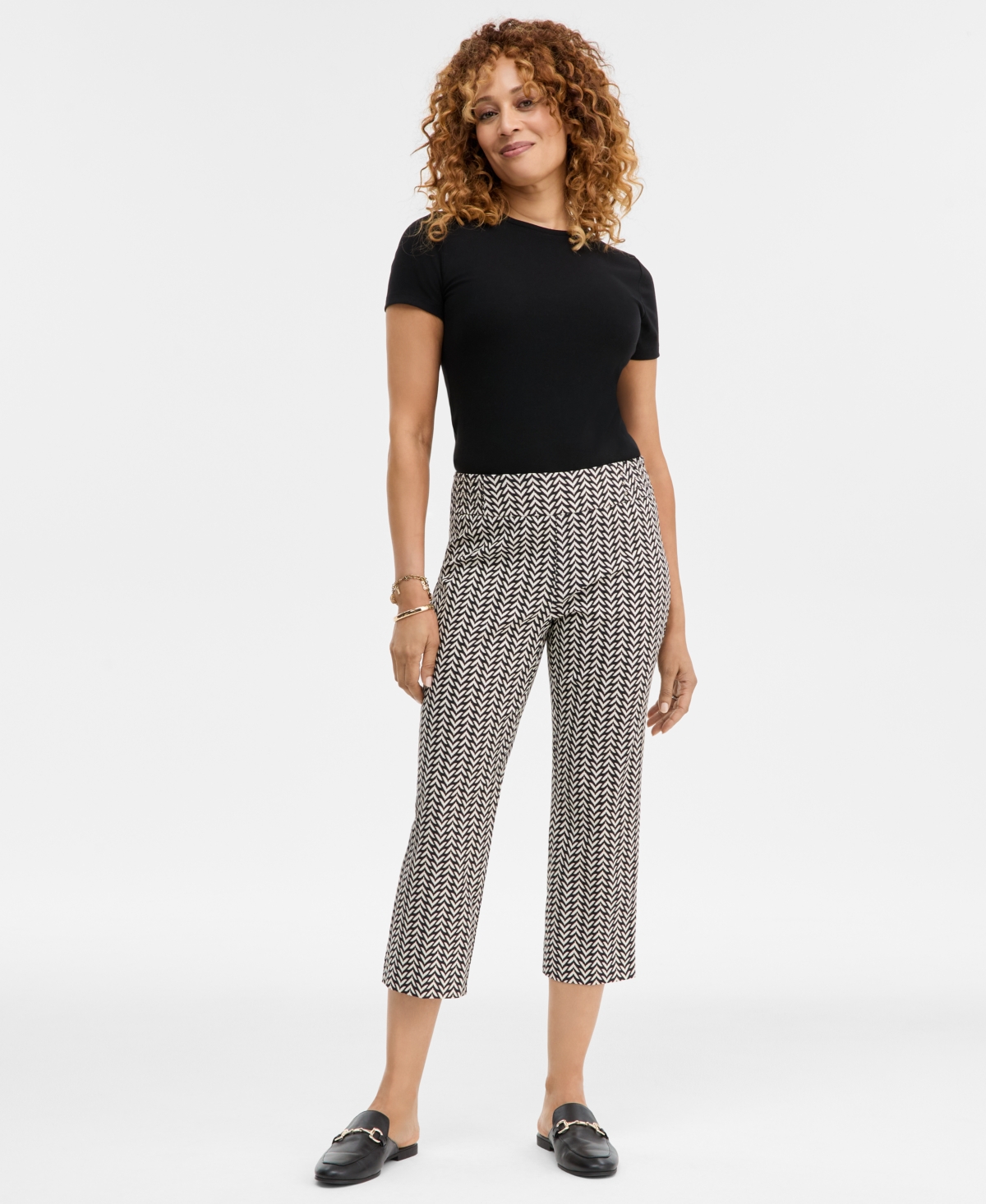 Jm Collection Women's Printed Rivet Capri Pants, Macy's Exclusive