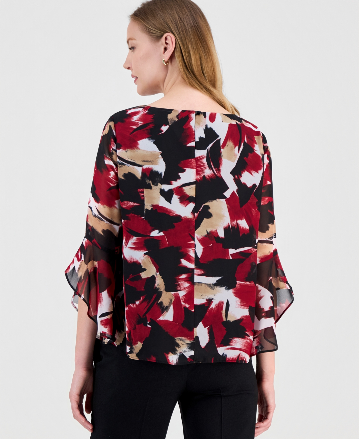 Kasper Women's Printed 3/4-sleeve Blouse In Red
