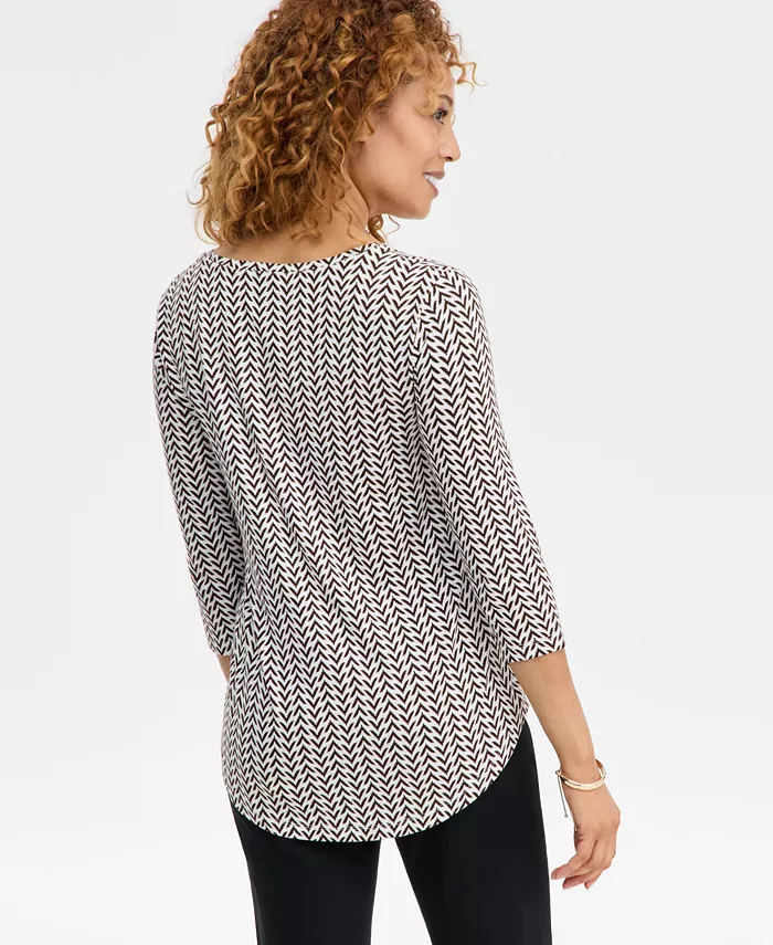 Women's 3/4-Sleeve Scoop-Neck Top - thumbnail 3