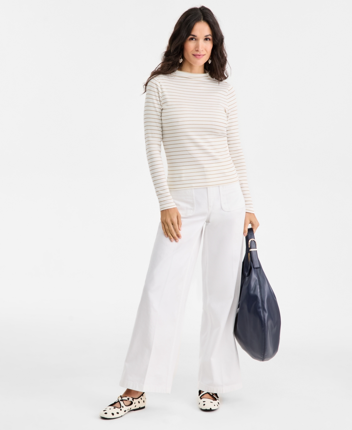 On 34th Women's Patch Pocket High Rise Wide-leg Jeans, Macy's Exclusive In White