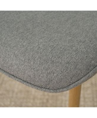 Light Wood Finish 5-Piece Dining Set with 39.5 Inch Round Table and 4 Upholstered Chairs with Wood-Look Metal Legs-Maison Boucle