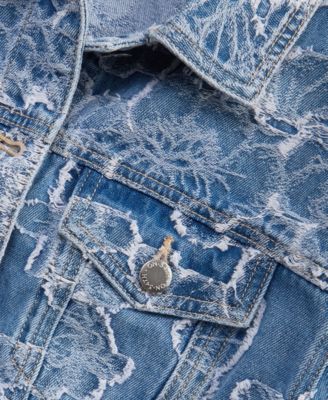 Women's Denim Jacquard Trucker Jacket, Macy's Exclusive