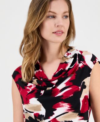 Women's Printed Cap-Sleeve Blouse