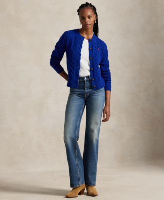 Women's Cable-Knit Wool-Cashmere Cardigan Sweater
