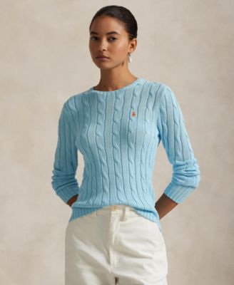Polo Ralph Lauren - Women's Cable-Knit Cotton Crewneck Sweater