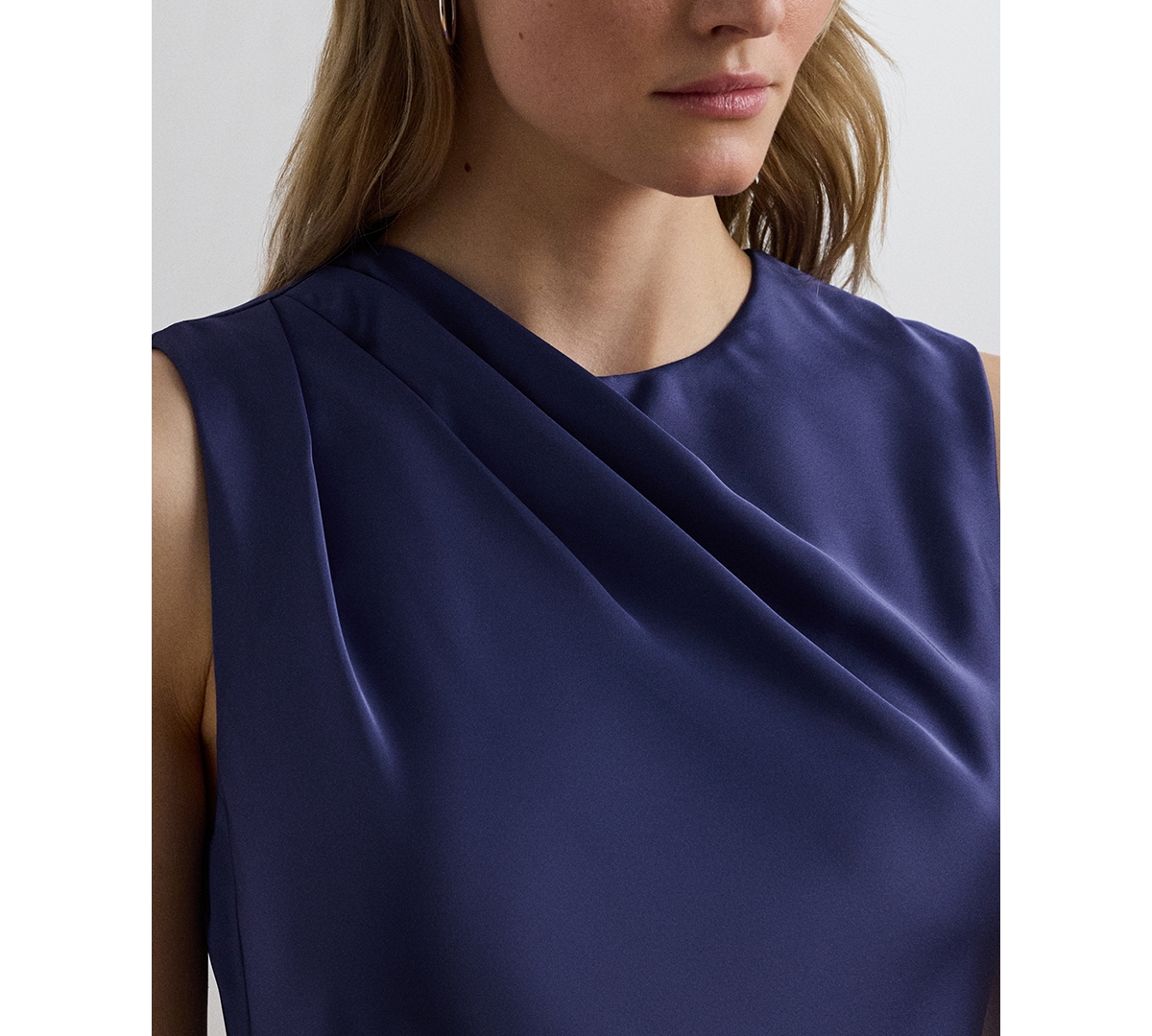 Lauren Ralph LaurenPleated Satin Charmeuse Cocktail Dress