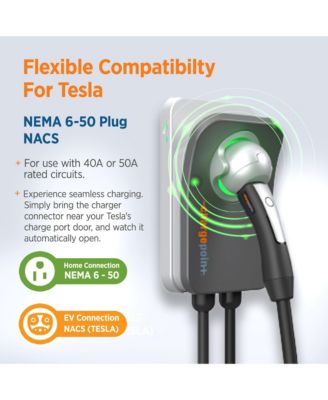 Home Flex Level 2 EV Charger NACS, NEMA 6-50 Outlet Charge Station