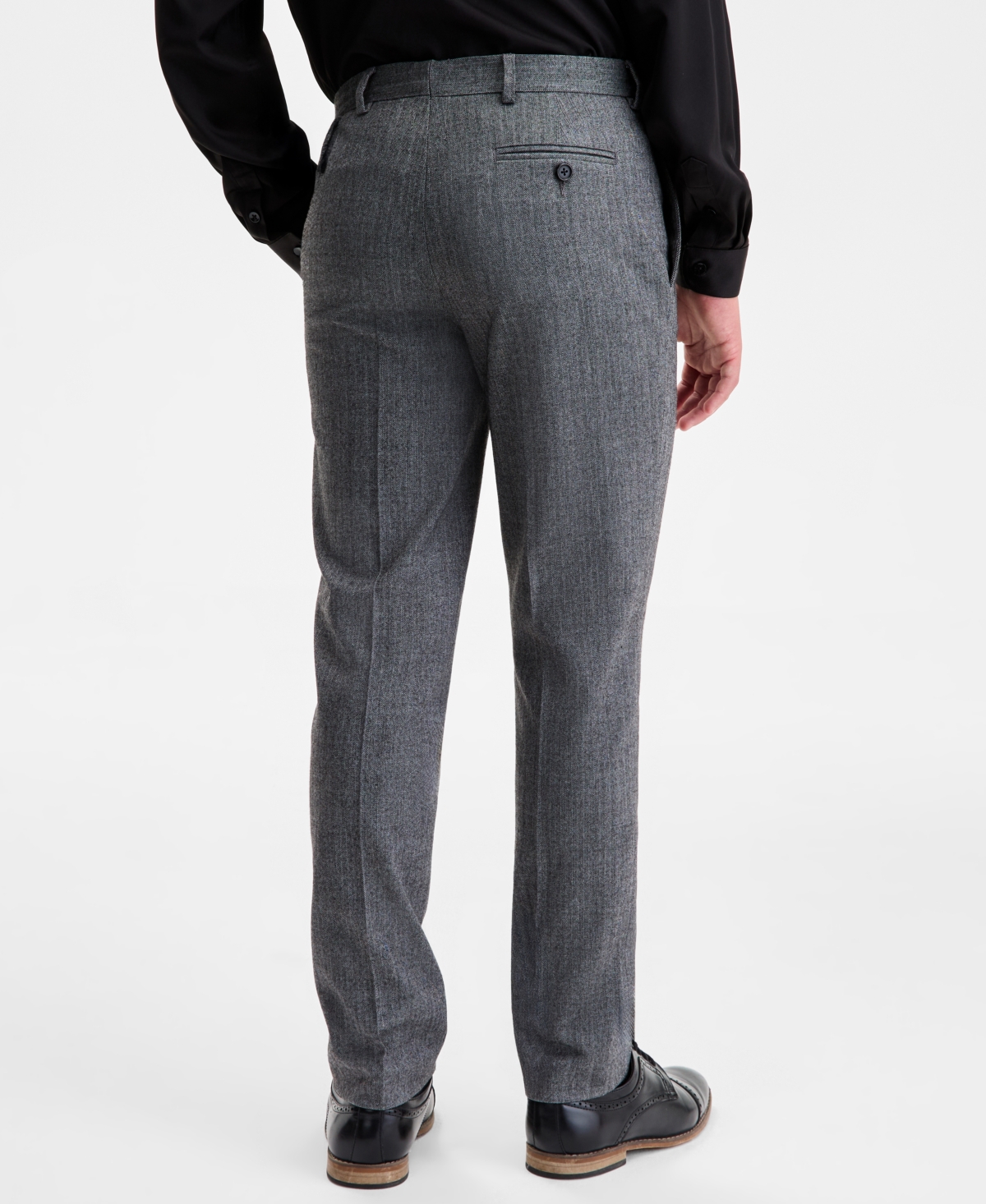 B By Brooks Brothers Boys 8-20 Gray Flannel Herringbone Classic Pants In Multi