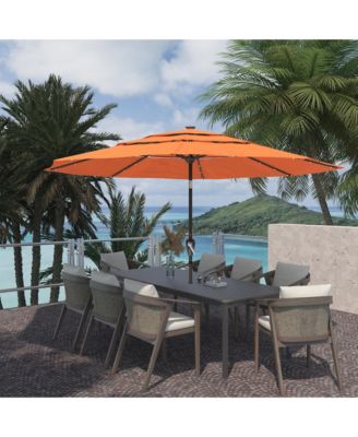 3-Tier Patio Umbrella with Led Lights 11ft Outdoor Patio Table Umbrella Large Umbrella Pool Umbrella For Deck, Pool, Garden, Patio