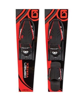 OBrien Vortex Combo 65.5 Inch Adult Mens Size 4.5-13 Wide Body Water Skis, Red